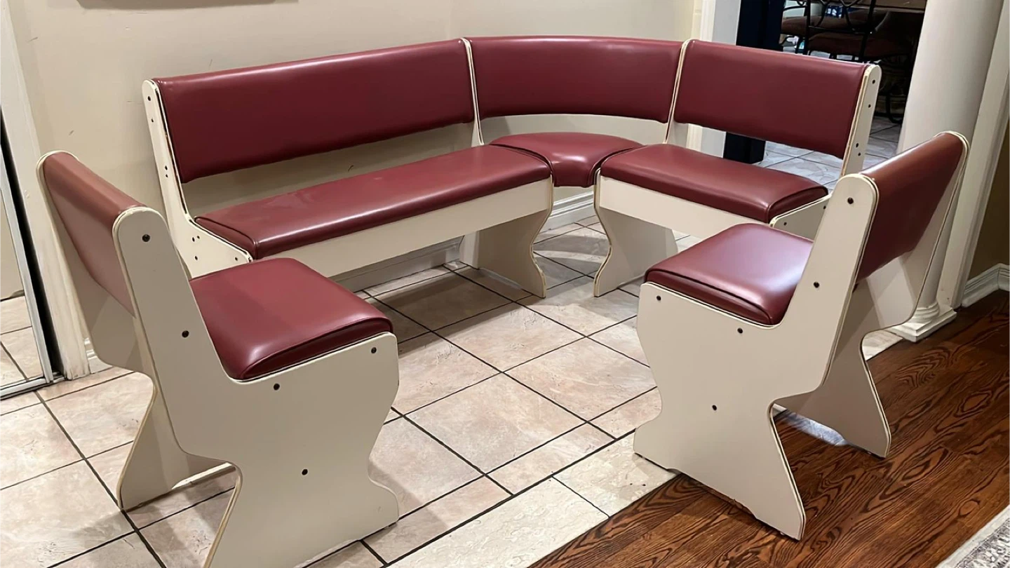 Corner Booth Dining bench with storage $750 firm
