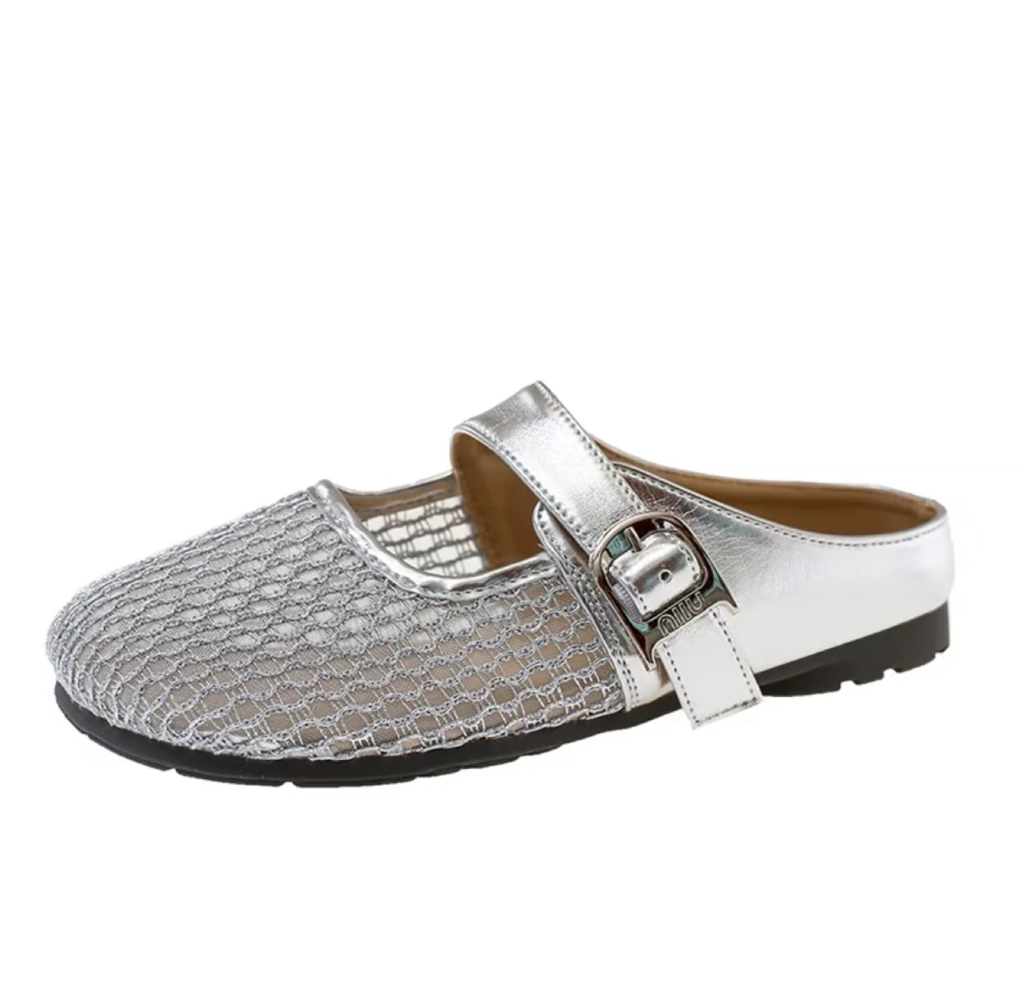 Silver Mesh Mary Jane Style Flats - photo 5