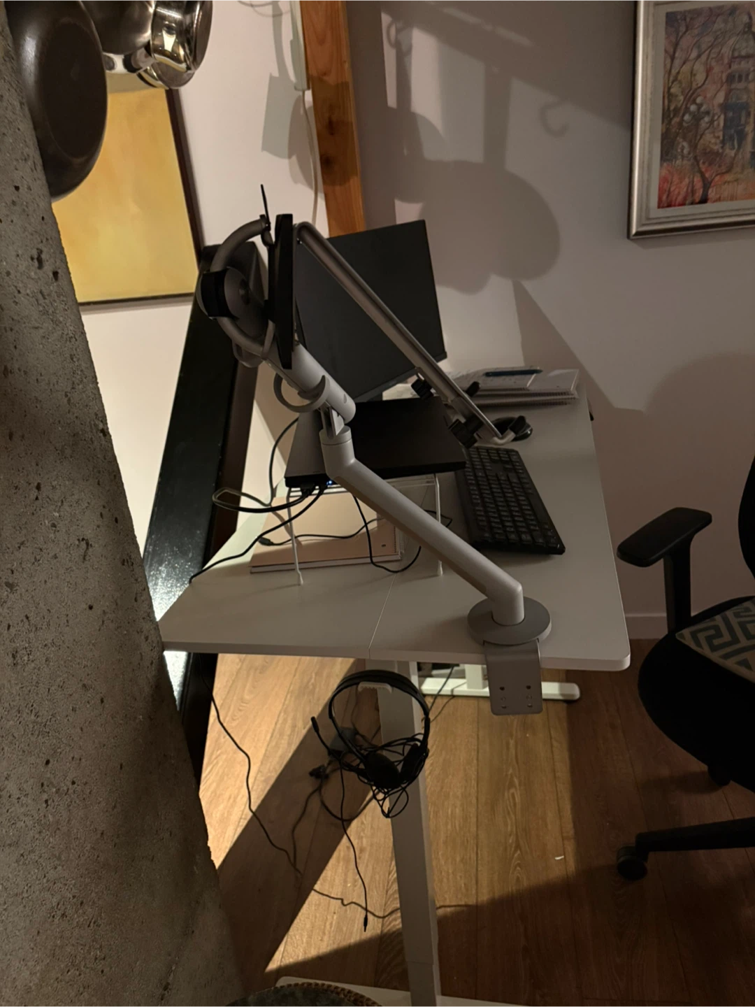 Ergonomic Monitor Arm Mount with laptop tray - photo 2