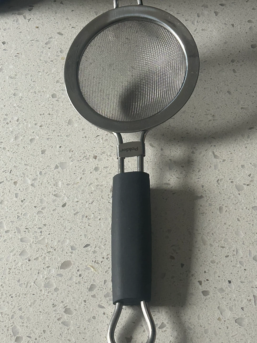 Polder Stainless Steel Mesh Strainer with Black Handle