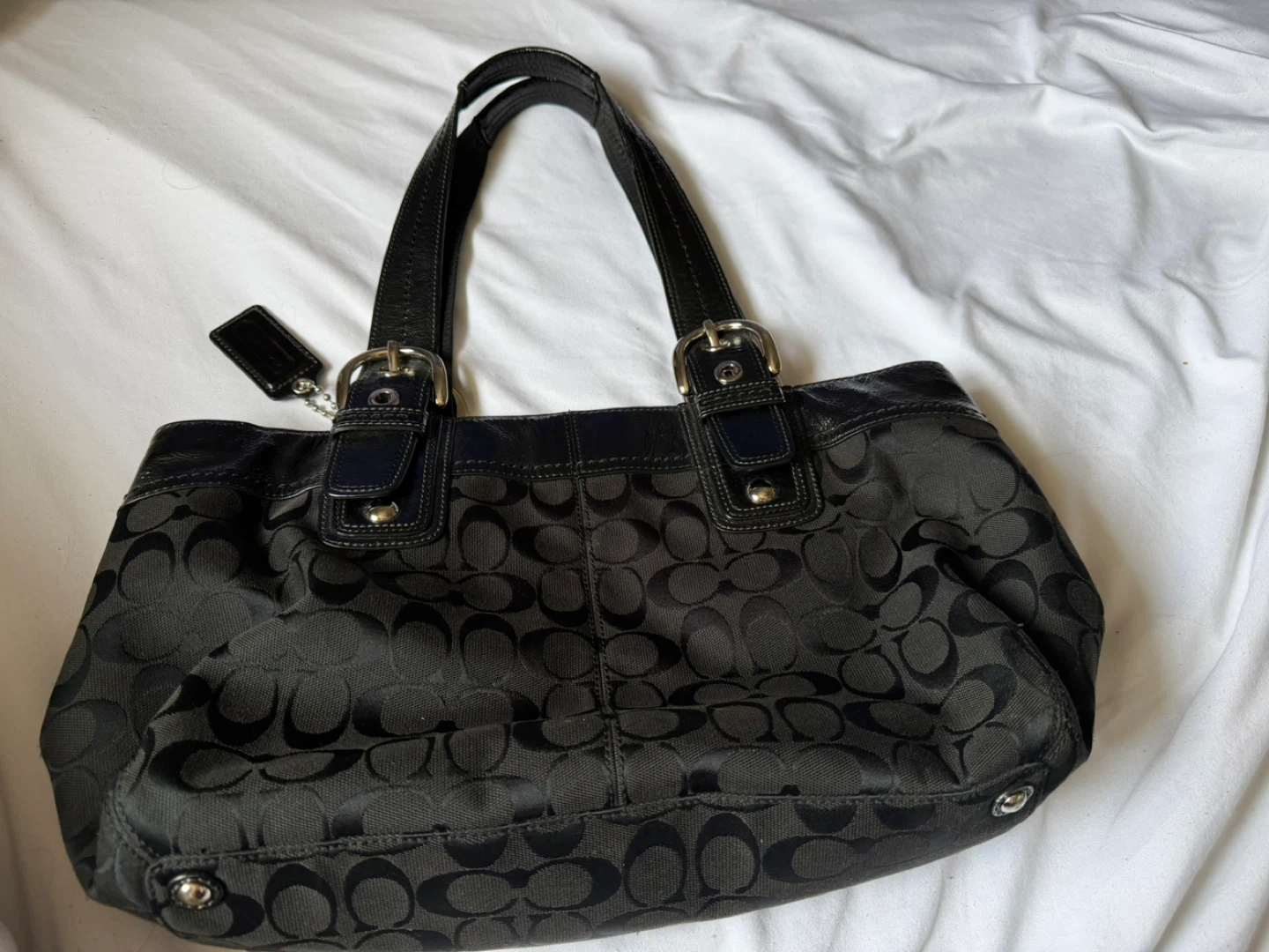 Coach Black Signature Monogram Tote Bag + crossbody set - photo 5