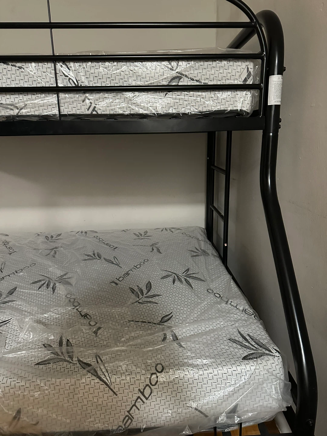 Black Metal Bunk Bed with Mattresses - photo 3