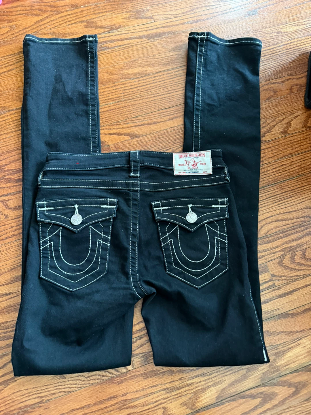 True Religion Section Slim Straight Black Jeans