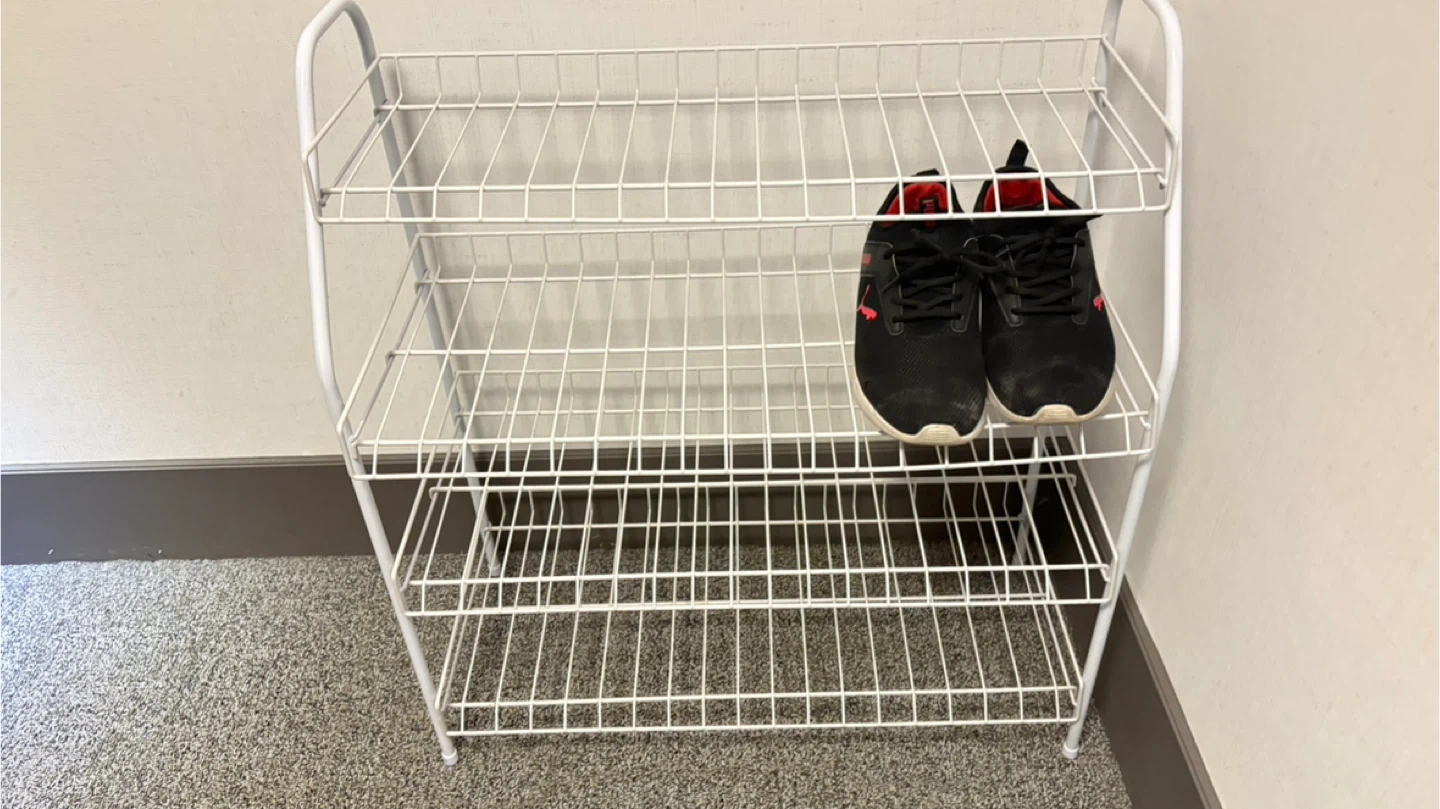 White 4-Tier Wire Shoe Rack