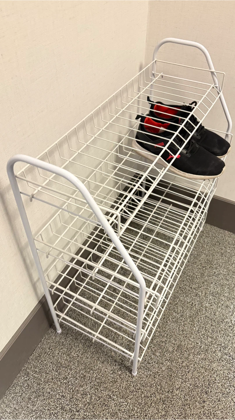 White 4-Tier Wire Shoe Rack - photo 4
