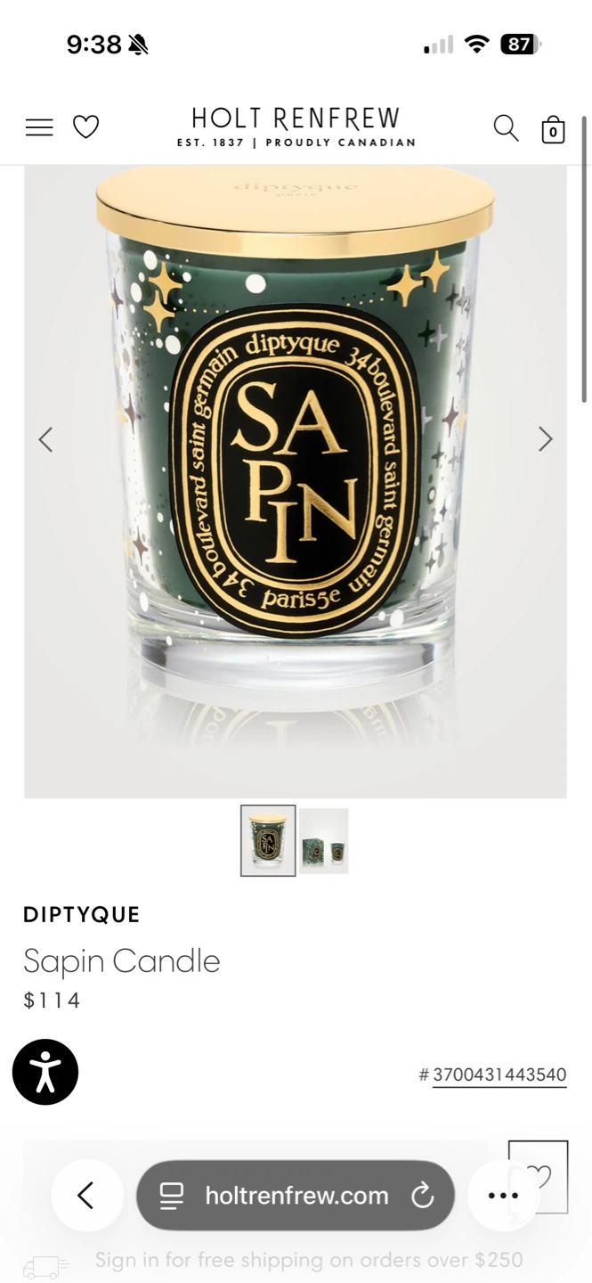 NEW Diptyque Sapin Scented Candle 190g