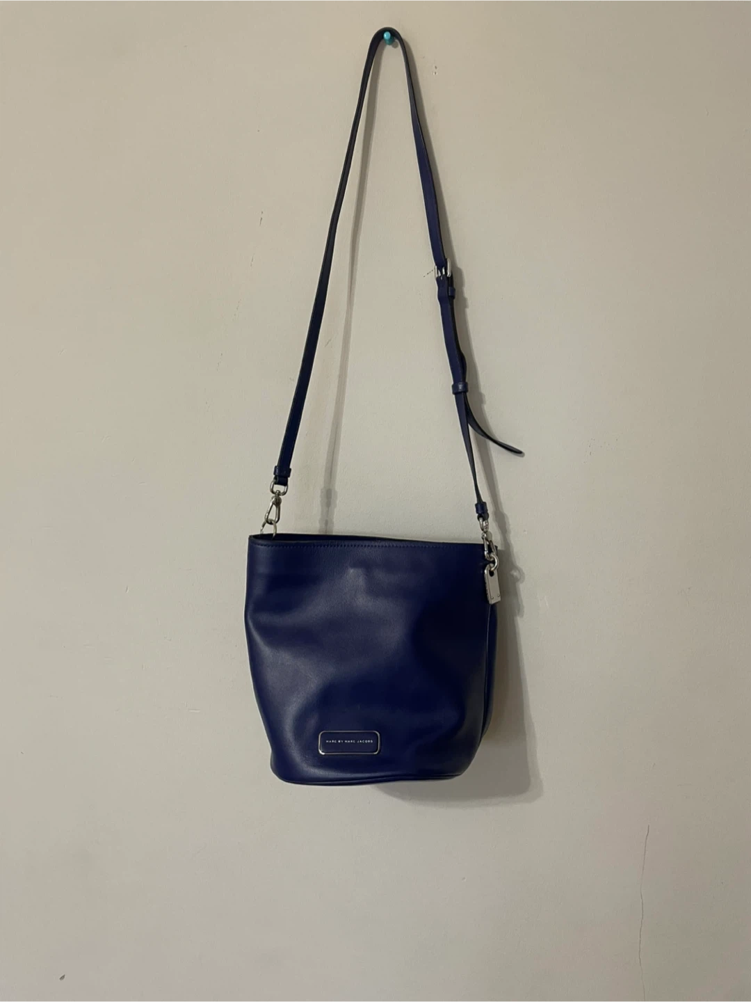 Marc by Marc Jacobs Navy Blue Leather Bucket Bag