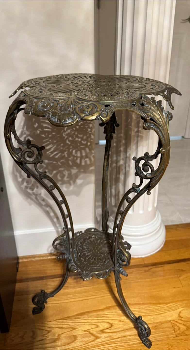 Antique Italian Brass pedestal table/plant stand