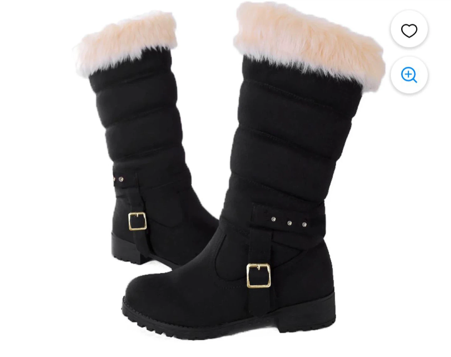Women's Black Winter Boots with Fur Trim - photo 4