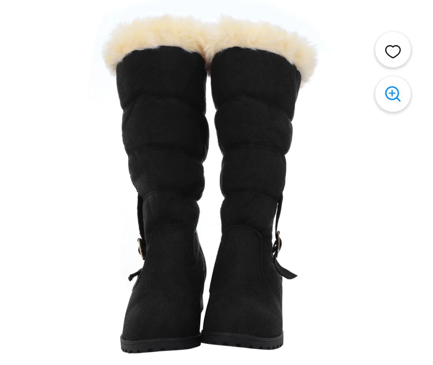 Women's Black Winter Boots with Fur Trim - photo 3