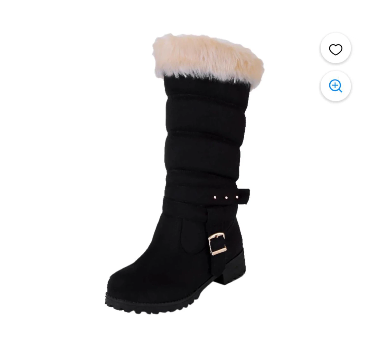 Women's Black Winter Boots with Fur Trim - photo 2