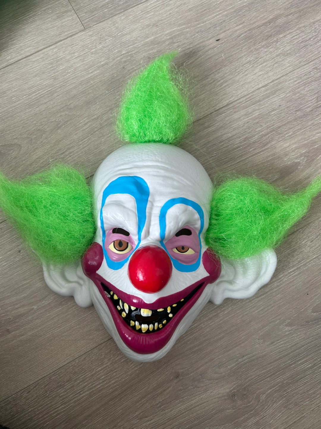Scary Clown Mask with Green Hair