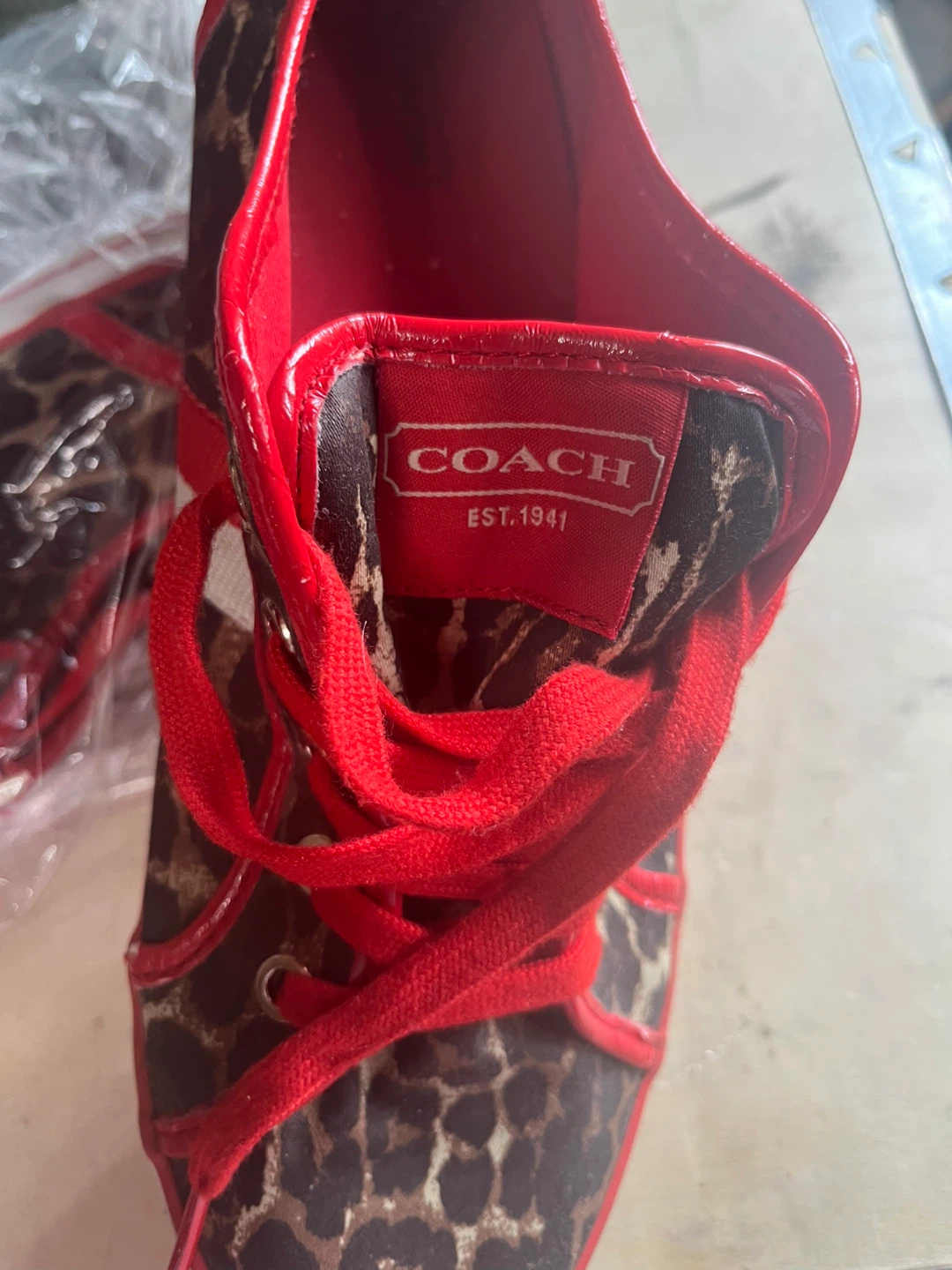 Coach Leopard Print Canvas Sneakers
