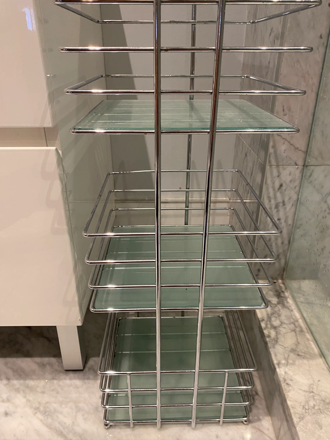 Chrome and Glass Shelf Unit - photo 3