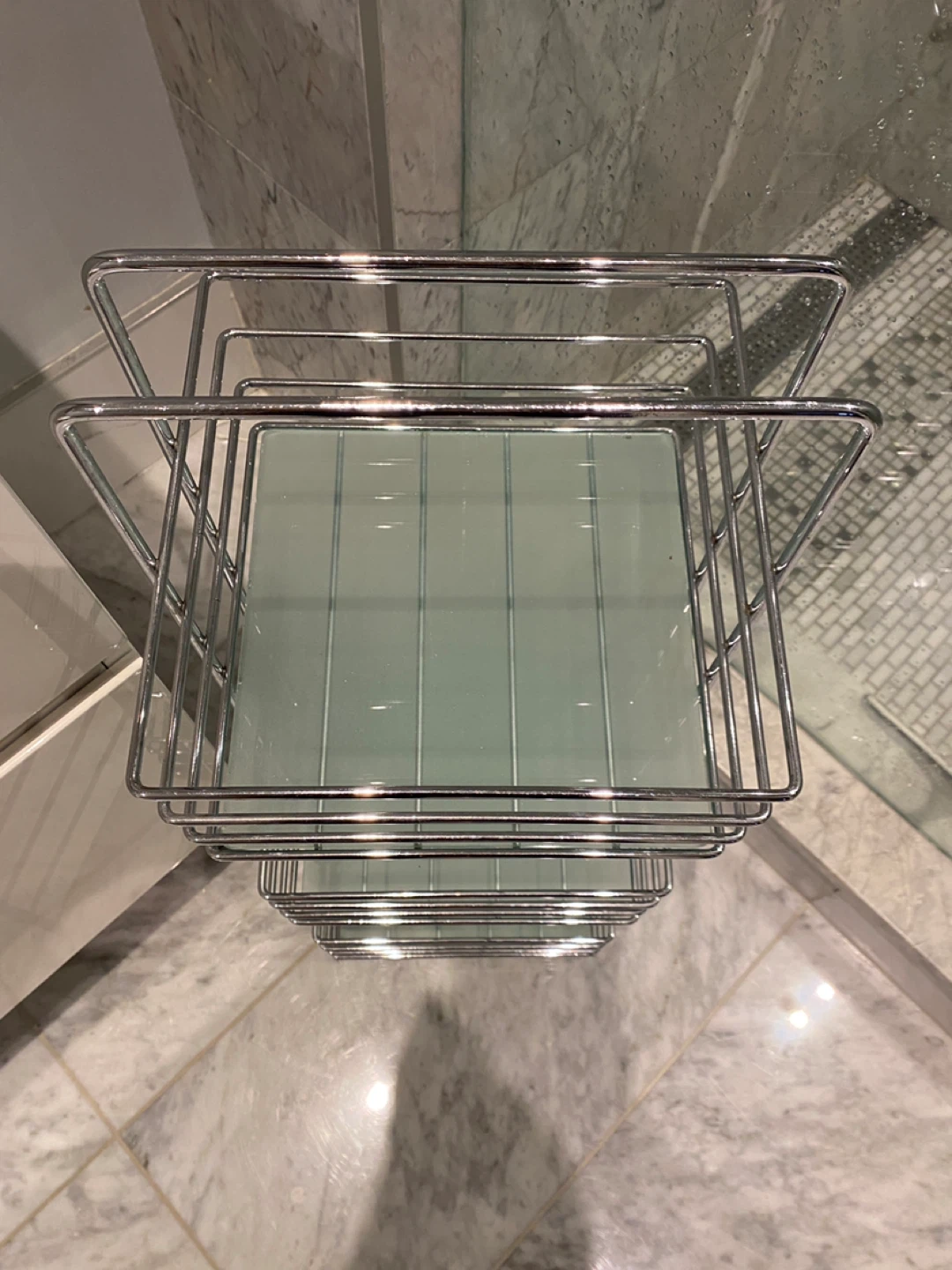 Chrome and Glass Shelf Unit