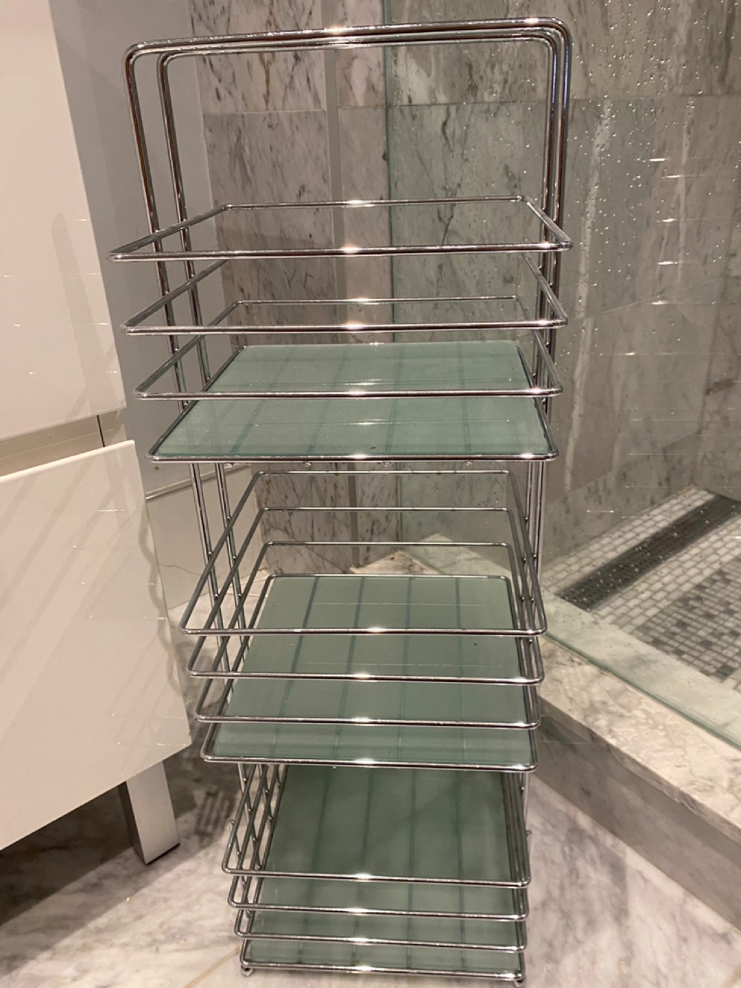 Chrome and Glass Shelf Unit - photo 2
