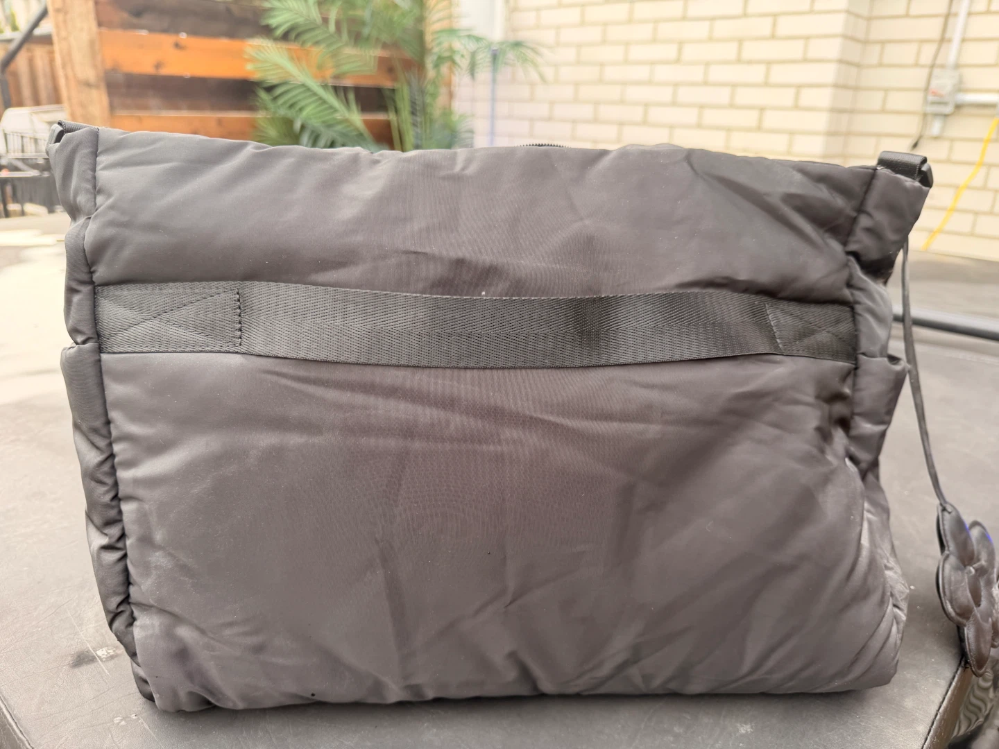Black Puffer Tote Bag with Laptop Sleeve - photo 2