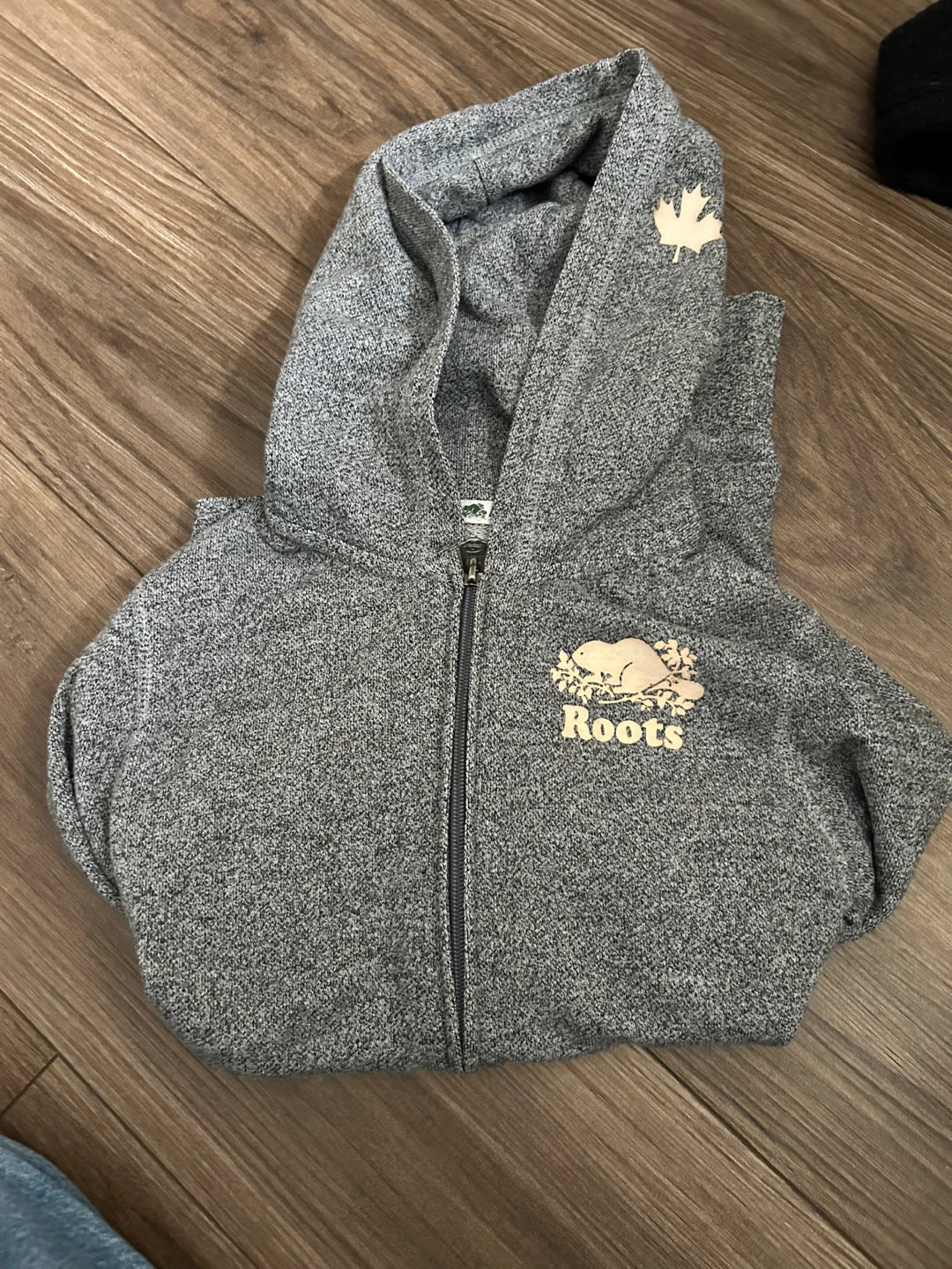 Roots Kids Zip-Up Hoodie - Grey, Size XXL