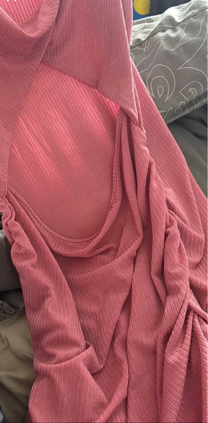 pink ruched bodycon dress - photo 2