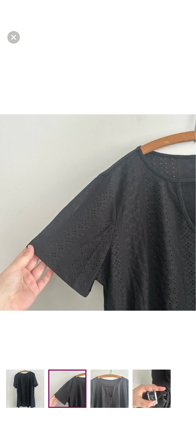 SHEIN Curve Black Eyelet Top Size 2XL - photo 2