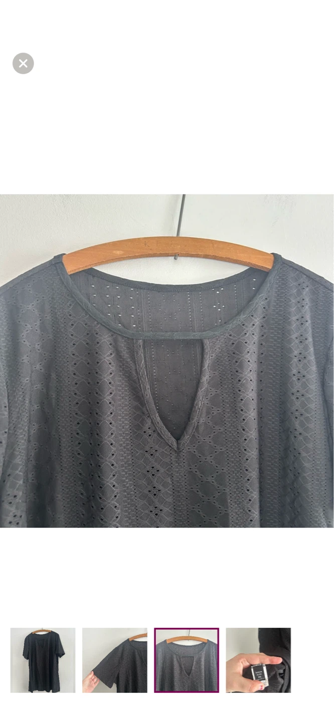 SHEIN Curve Black Eyelet Top Size 2XL - photo 3