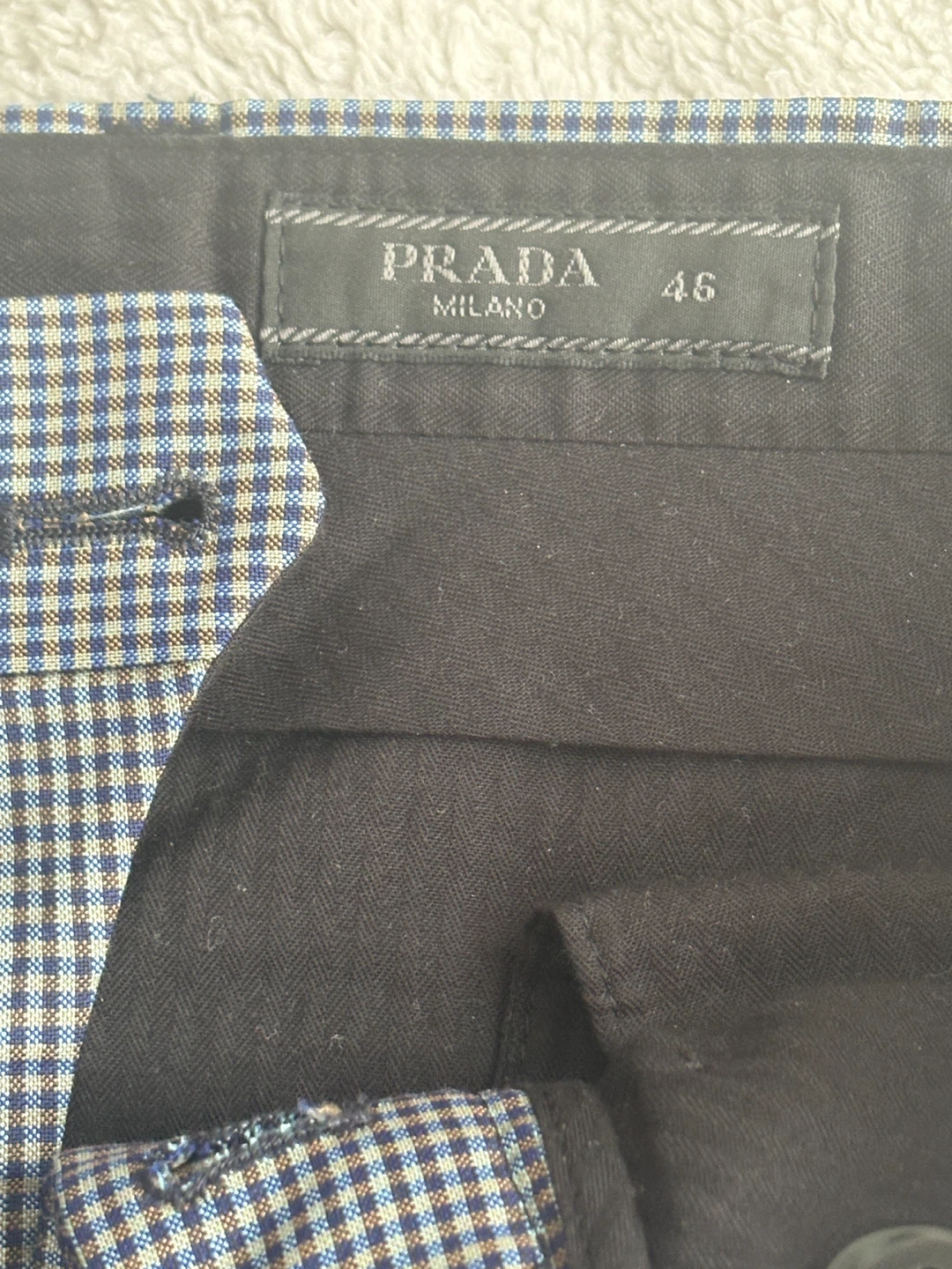 Prada Milano Pants Size 46 Grey Checkered