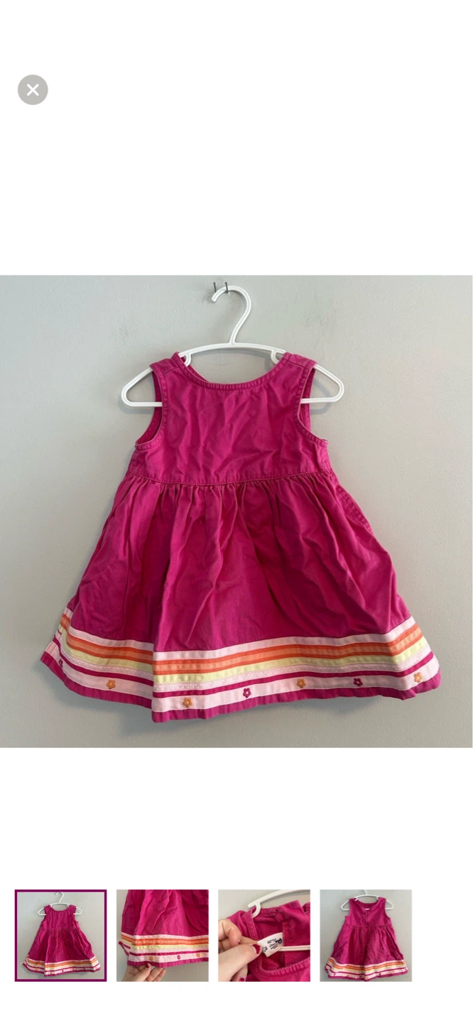 Gap Kids Pink Dress with Floral Trim Size 12-18 Months