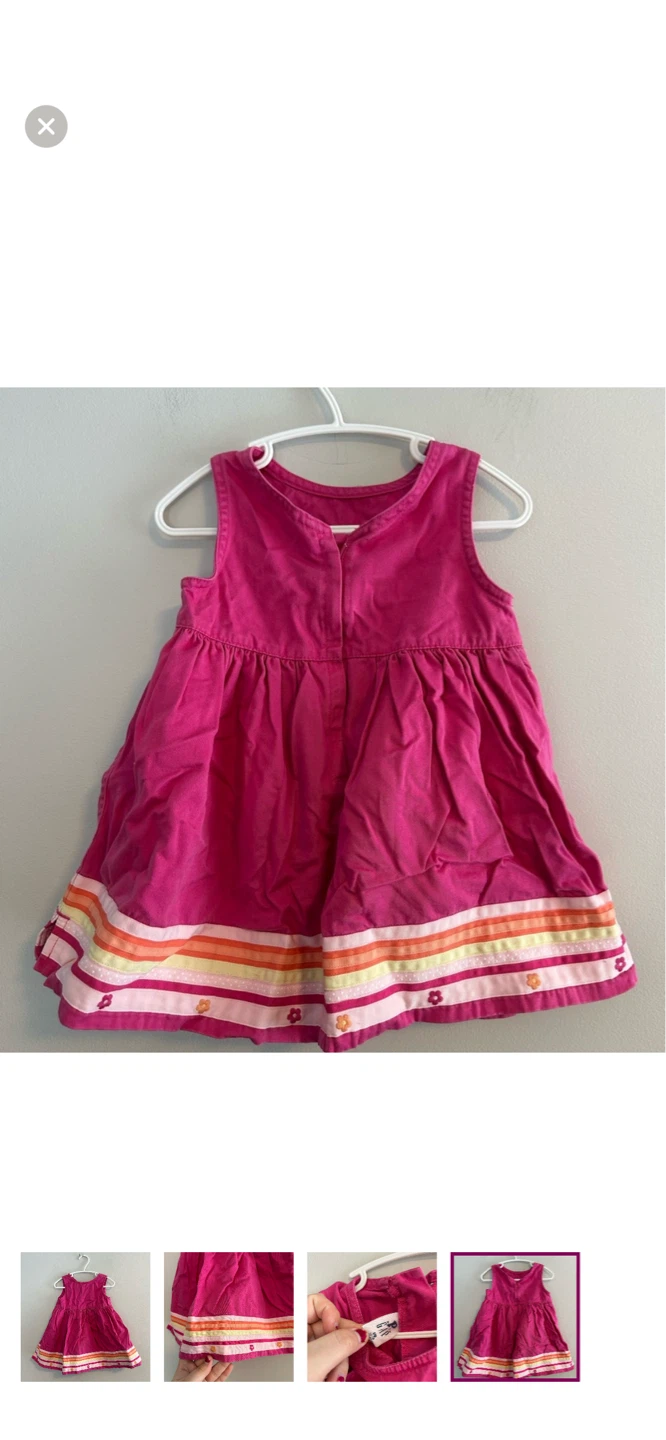 Gap Kids Pink Dress with Floral Trim Size 12-18 Months - photo 4