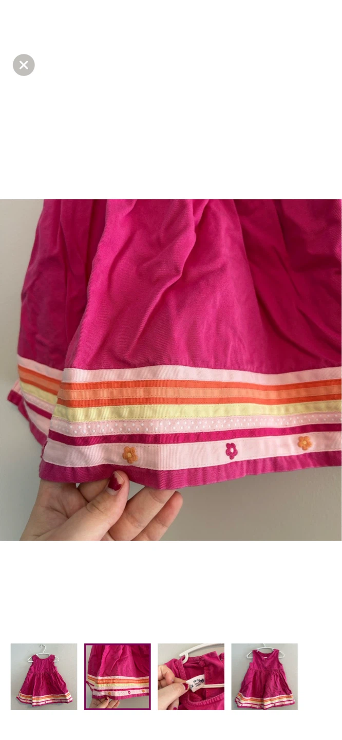 Gap Kids Pink Dress with Floral Trim Size 12-18 Months - photo 2