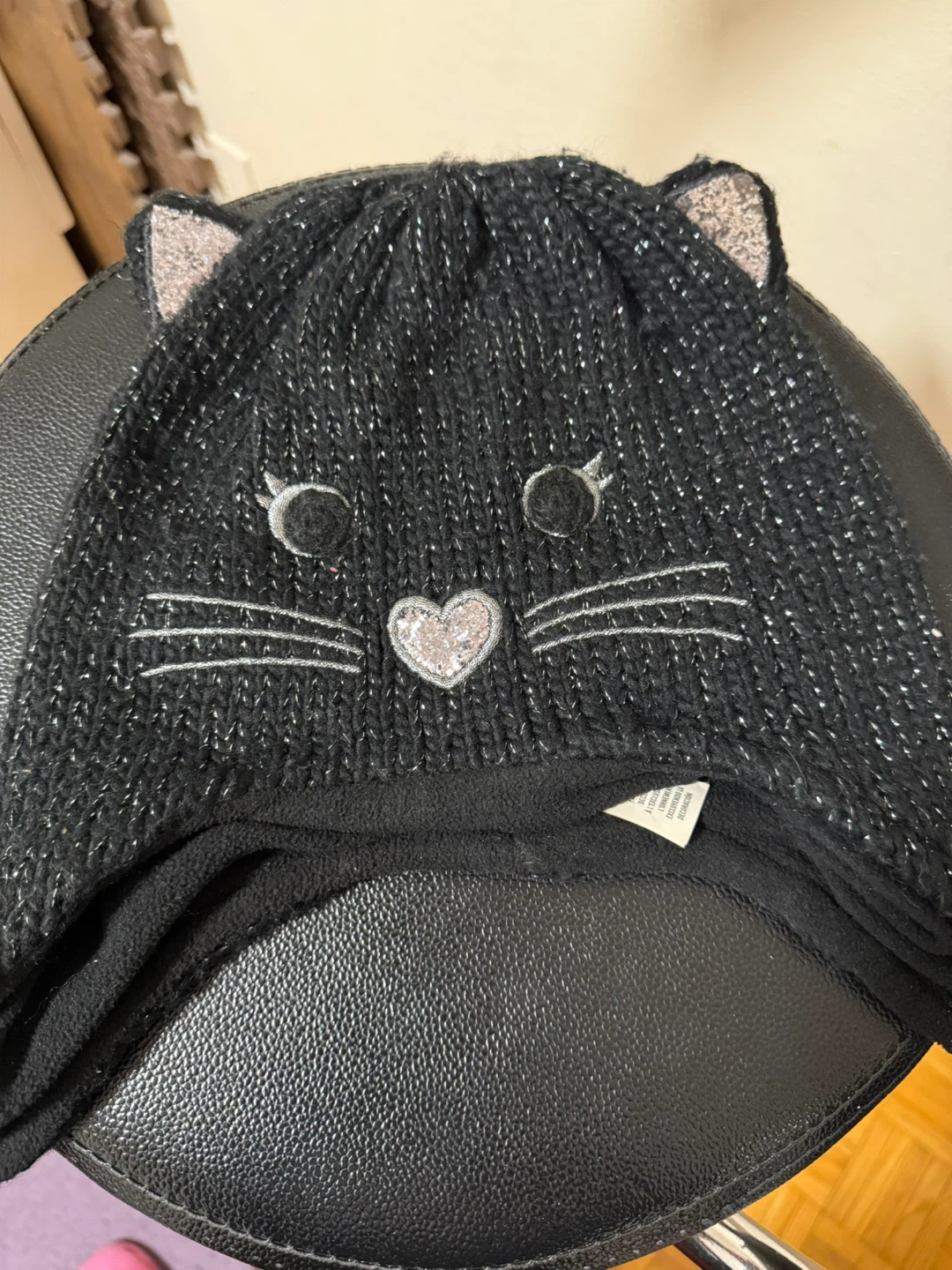 Black Cat Beanie with Sparkle