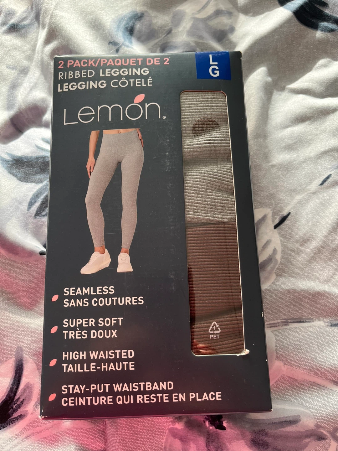 Lemon 2 Pack Ribbed High Waisted Leggings - M/L