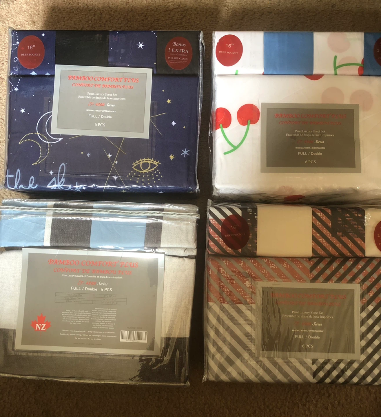 Full/Double Sheet Set - 6 PCS 20$ each