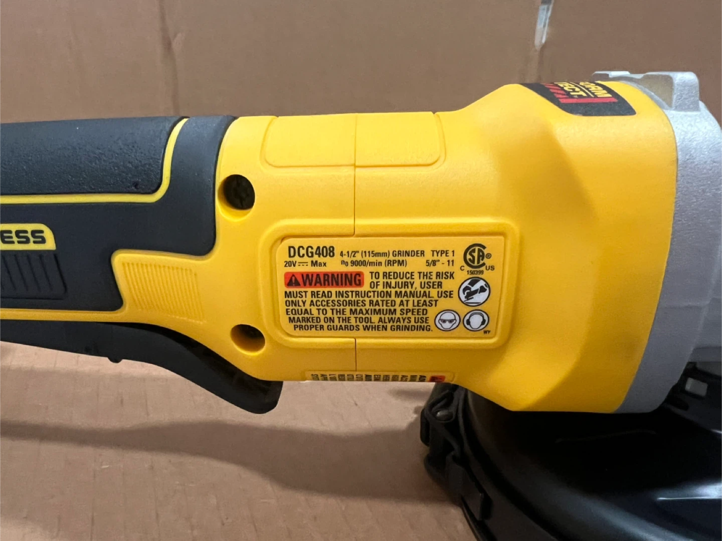 NEW Cordless Grinder: DeWalt DCG408 20V MAX 4-1/2" - photo 3