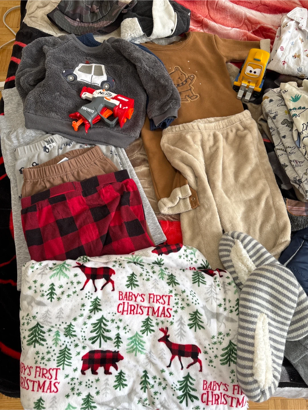Baby's First Christmas Pajamas and Toddler Clothing Lot - photo 2