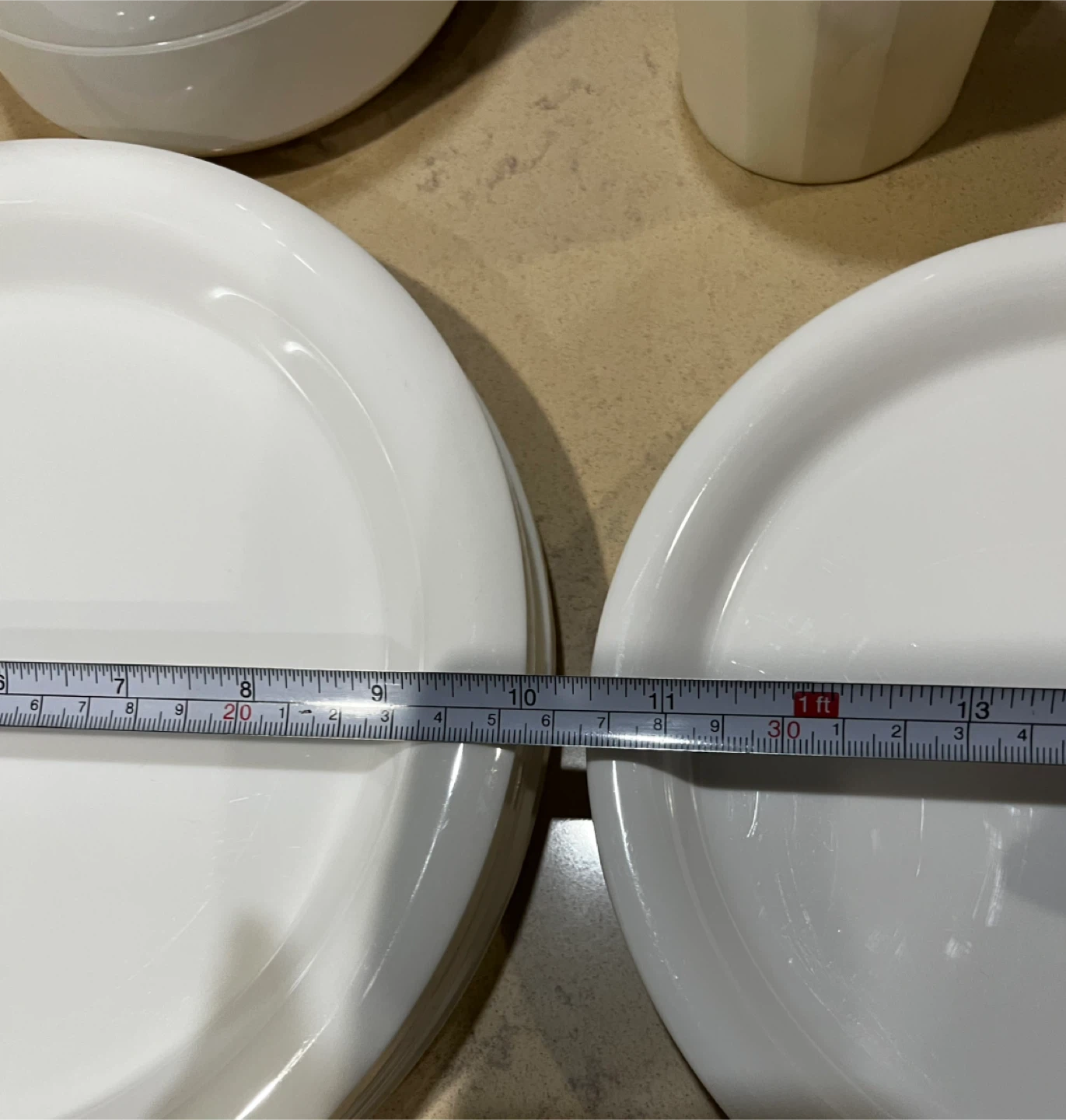 White Melamine Plates and Cups Set - photo 3