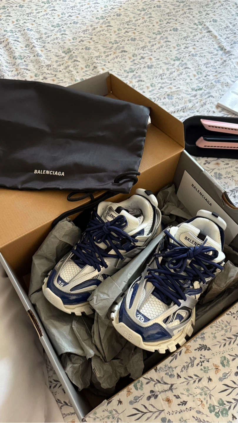 Balenciaga LED track sneaker limited metallic silver and blue
