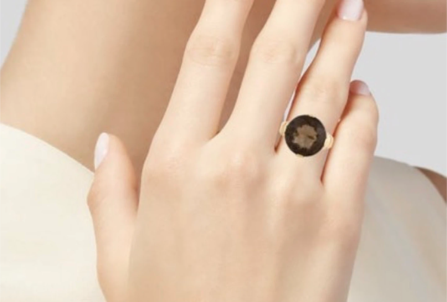 Vintage Smoky Quartz and Yellow Gold Ring - photo 3