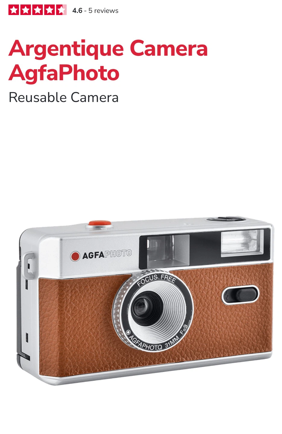 AgfaPhoto Reusable Analog Film Camera