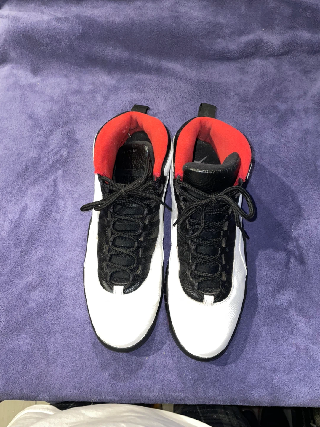 Air Jordan 10 Retro "45" White Black Red Men's Basketball Shoes - photo 4