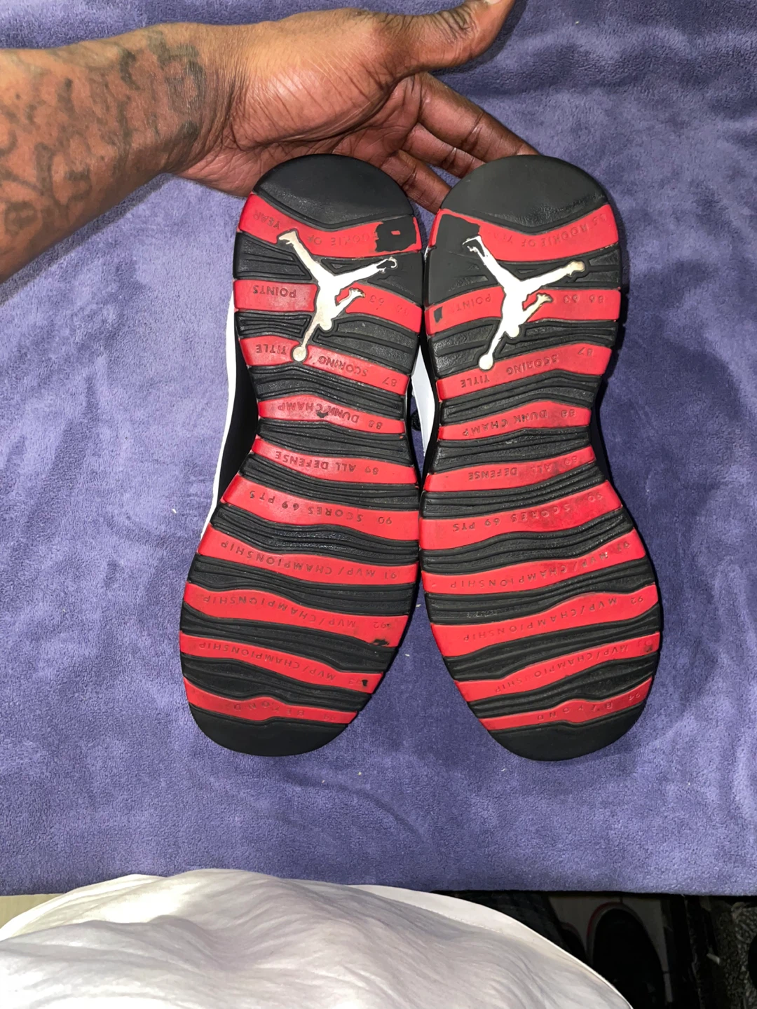 Air Jordan 10 Retro "45" White Black Red Men's Basketball Shoes - photo 5