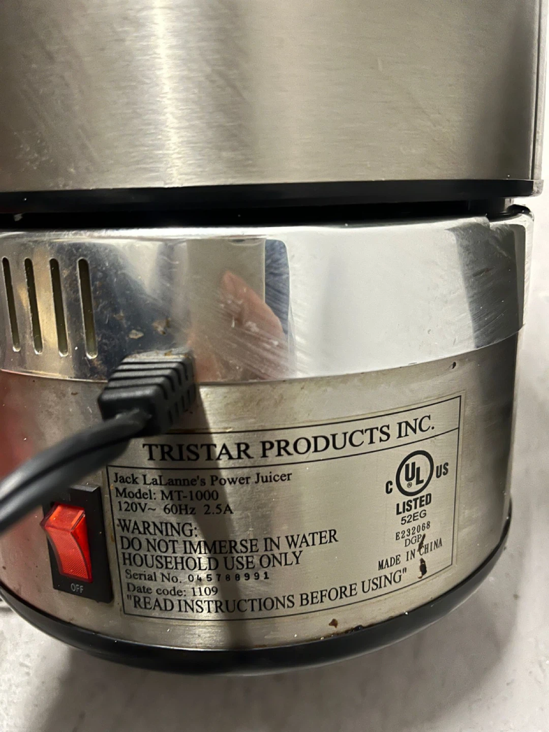 Jack LaLanne's Power Juicer MT-1000 - photo 4