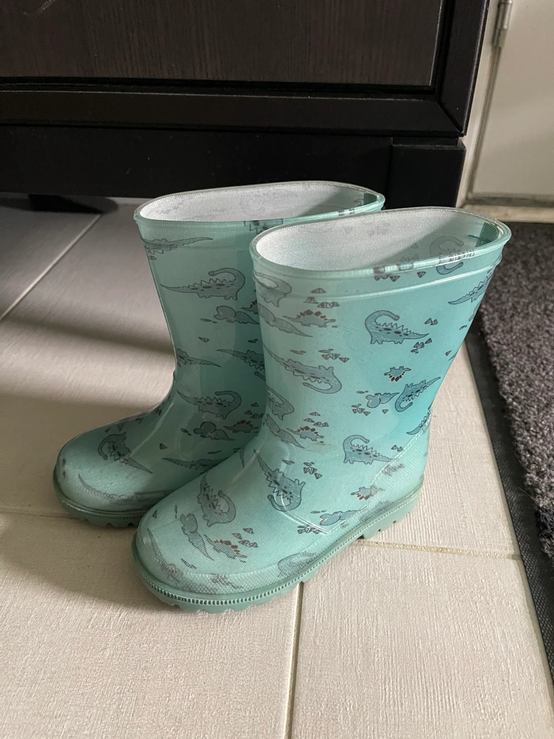 Kids Dinosaur Rain Boots - Teal