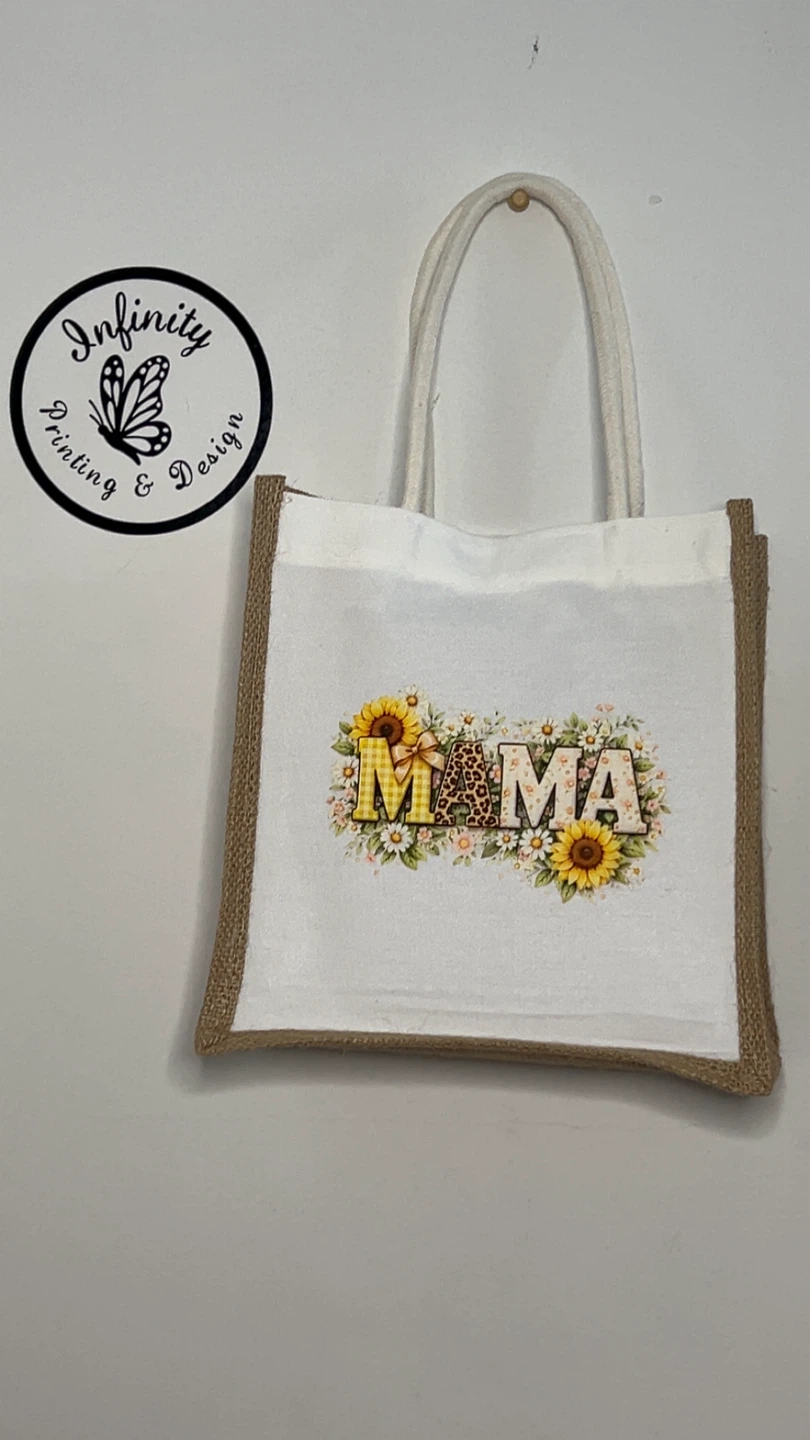 Reusable Jute Tote Bag - Best Mom Ever / Mama Design - photo 3