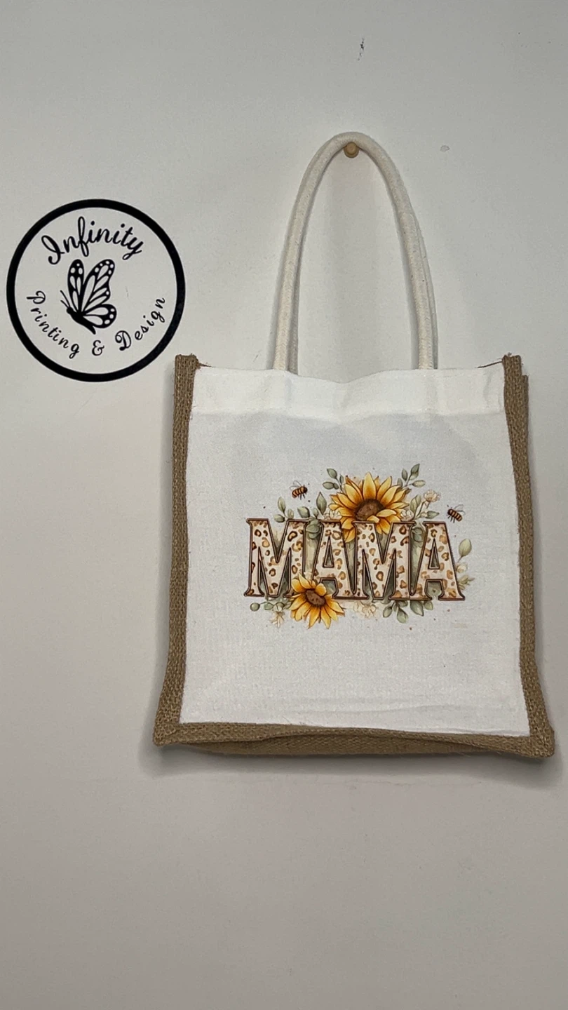 Reusable Jute Tote Bag - Best Mom Ever / Mama Design - photo 2