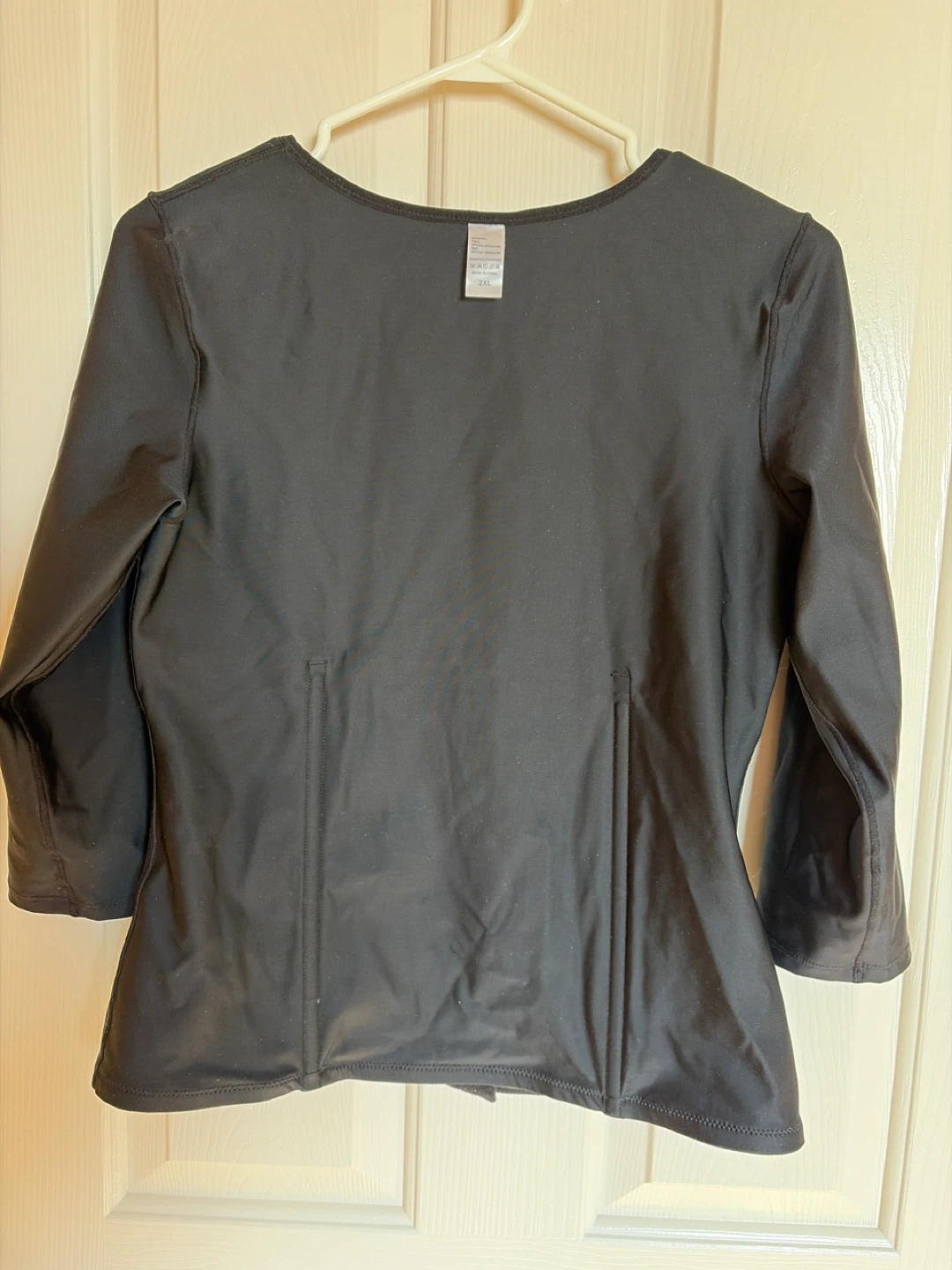 Black Compression Top with Hook and Eye Closure - photo 2