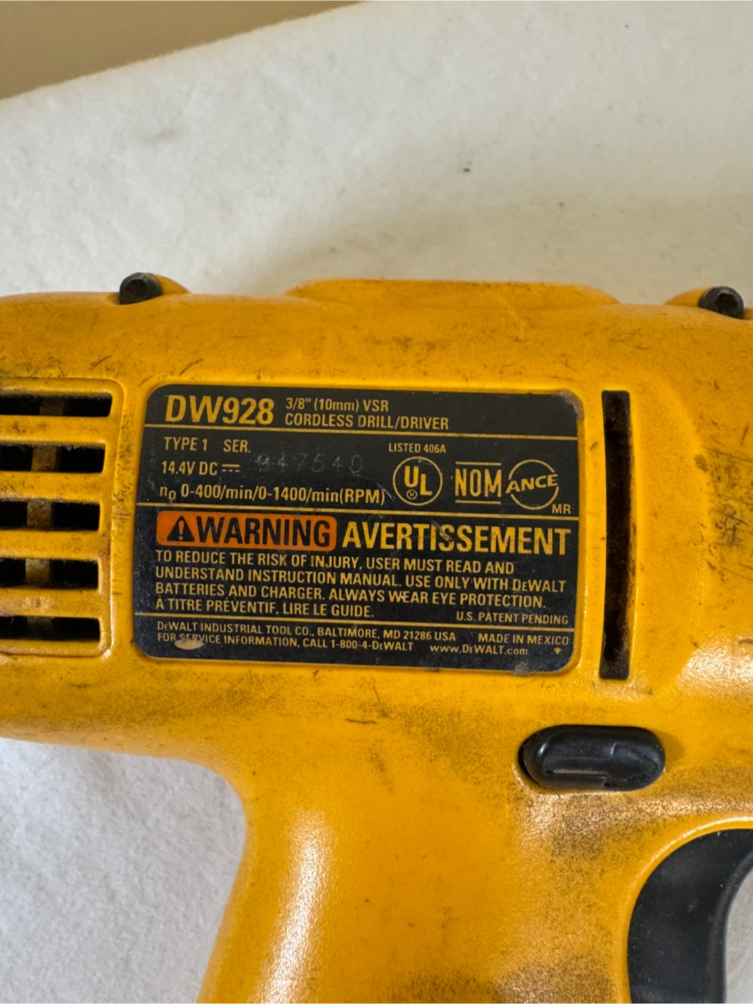 DeWalt DW928 3/8" Cordless Drill/Driver 14.4V - photo 4