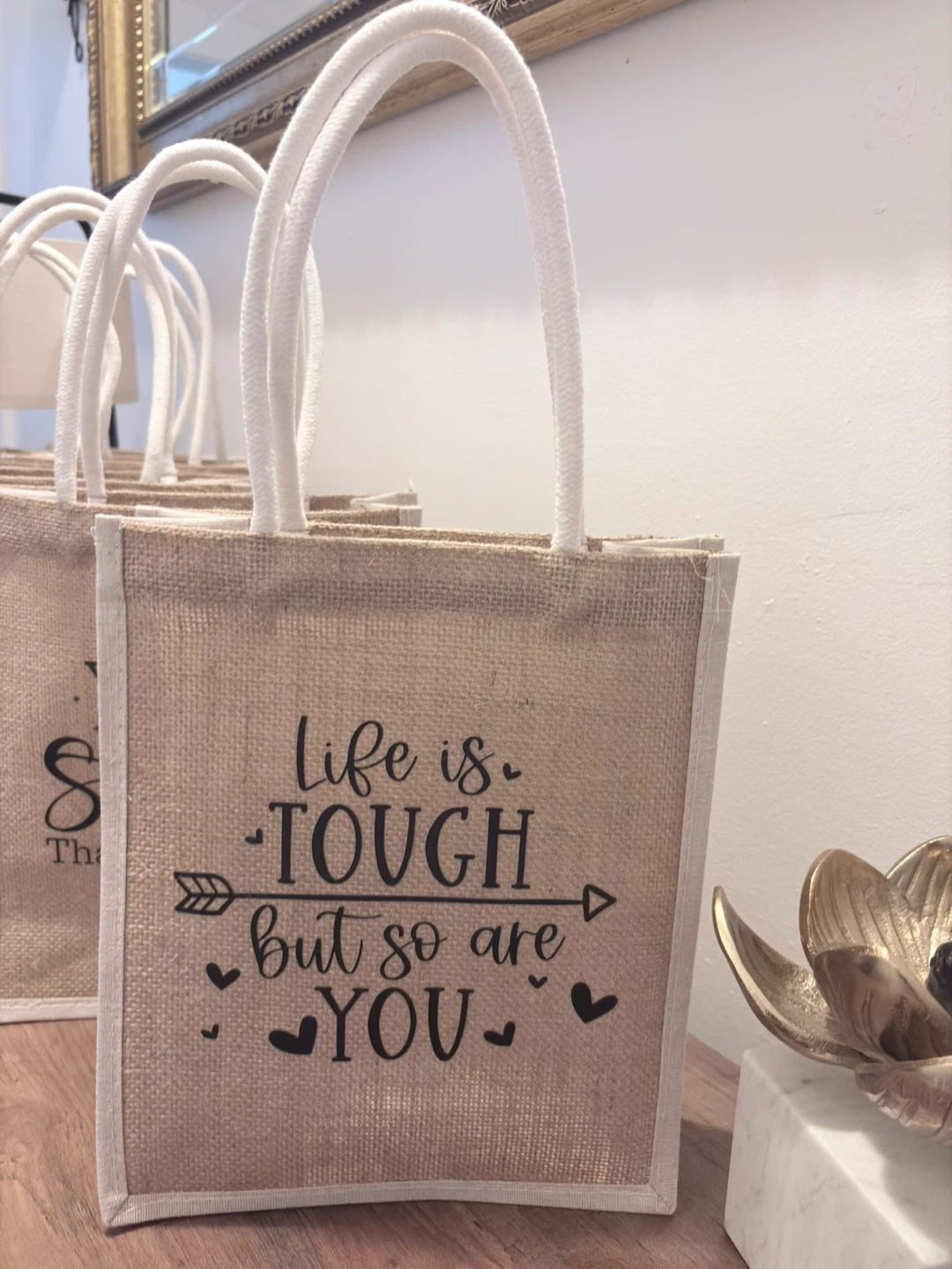 Jute Tote Bags with Motivational Sayings - photo 4