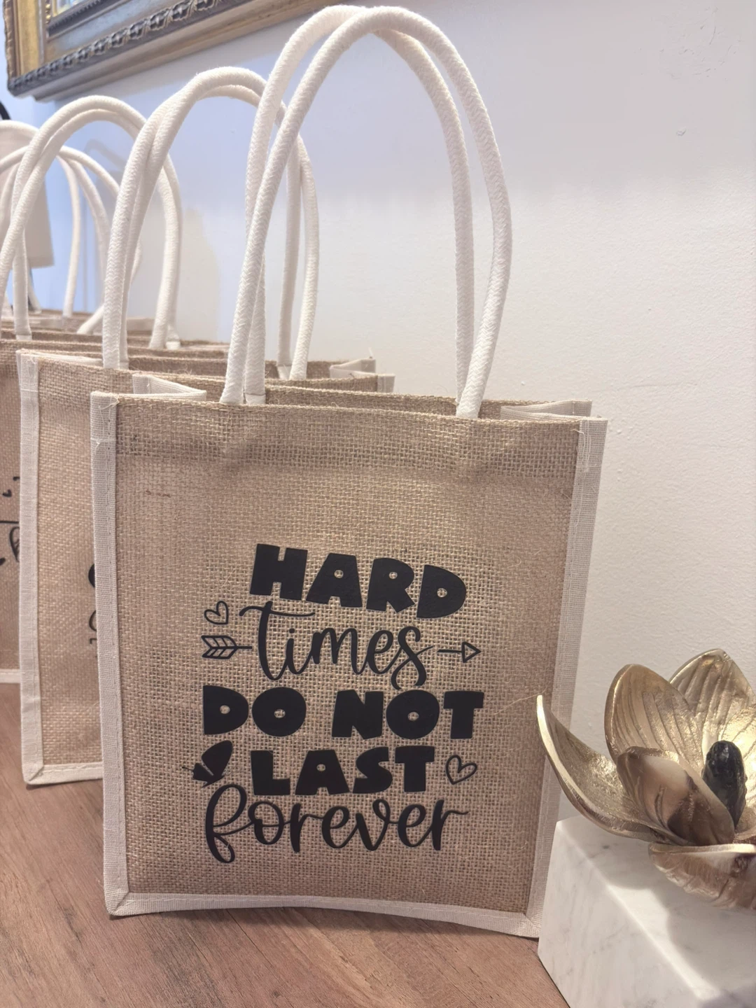 Jute Tote Bags with Motivational Sayings - photo 3