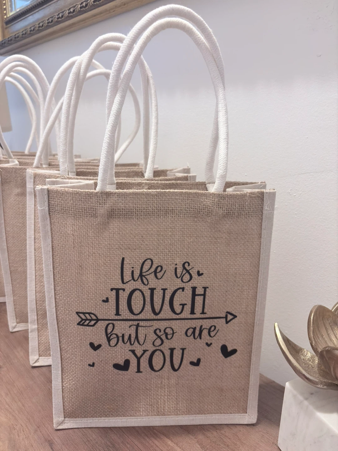 Jute Tote Bags with Motivational Sayings - photo 2