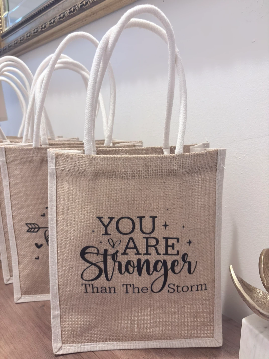 Jute Tote Bags with Motivational Sayings